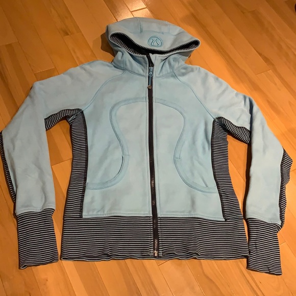 🌟HP🌟 Lululemon Blue Moon/Hyper Stripe Scuba Hoodie Stretch - Size 6 RARE - Picture 4 of 16
